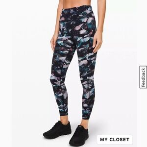 Lululemon Fast And Free II 25” Leggings Nulux Glacier Camo Starlight Multi